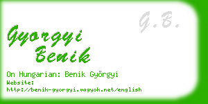gyorgyi benik business card